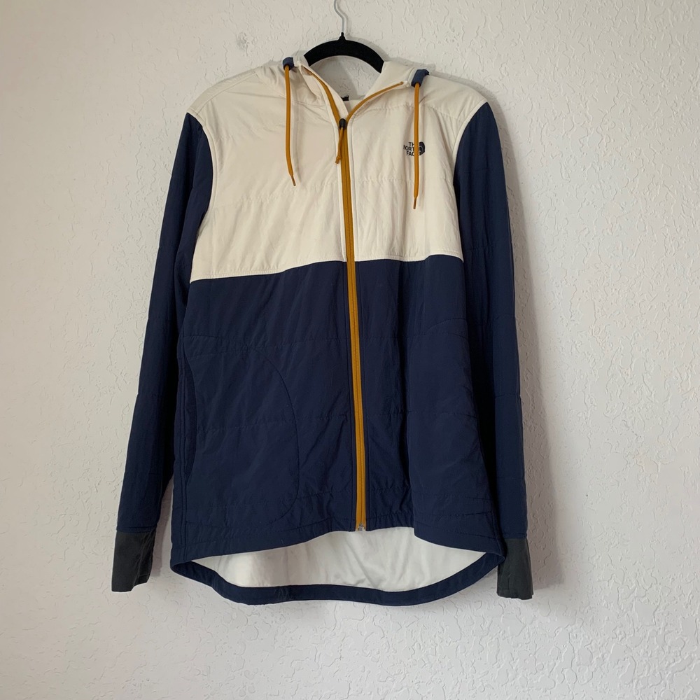 The North Face Jacket Womens M Navy Blue Colorblock Insulated Hooded Gorpcore